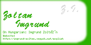 zoltan imgrund business card